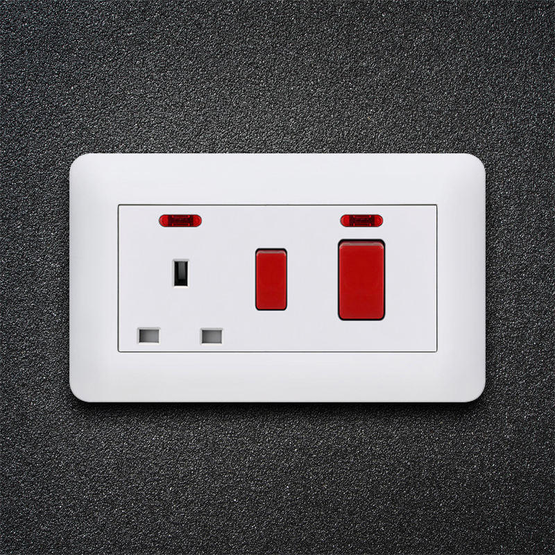 Plastic Switch TT-UK Socket Kitchen Switch-WHITE